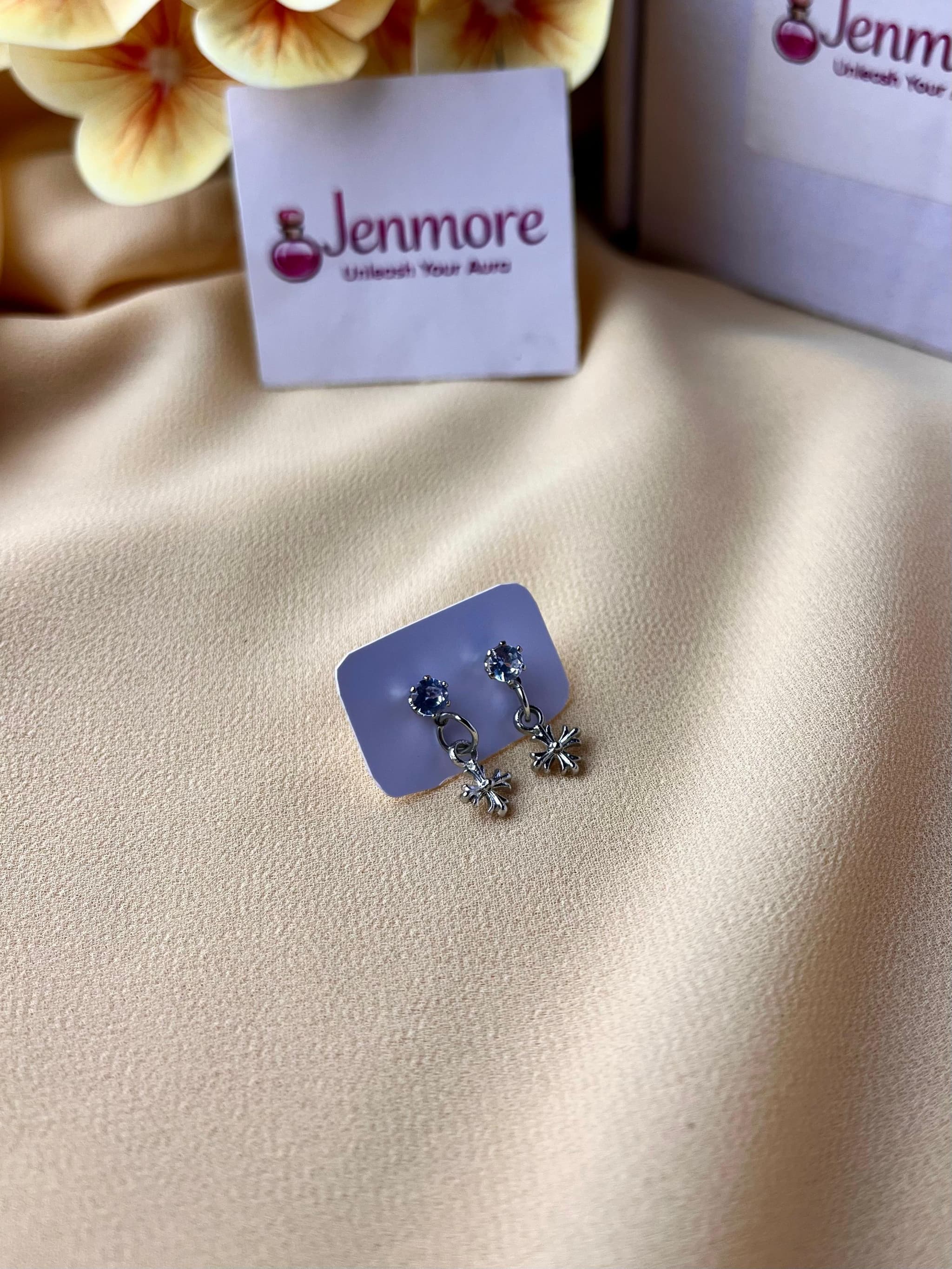 Jenmore Winter Frost Crystal Snowflake Drop Stud Earrings thumbnail 2