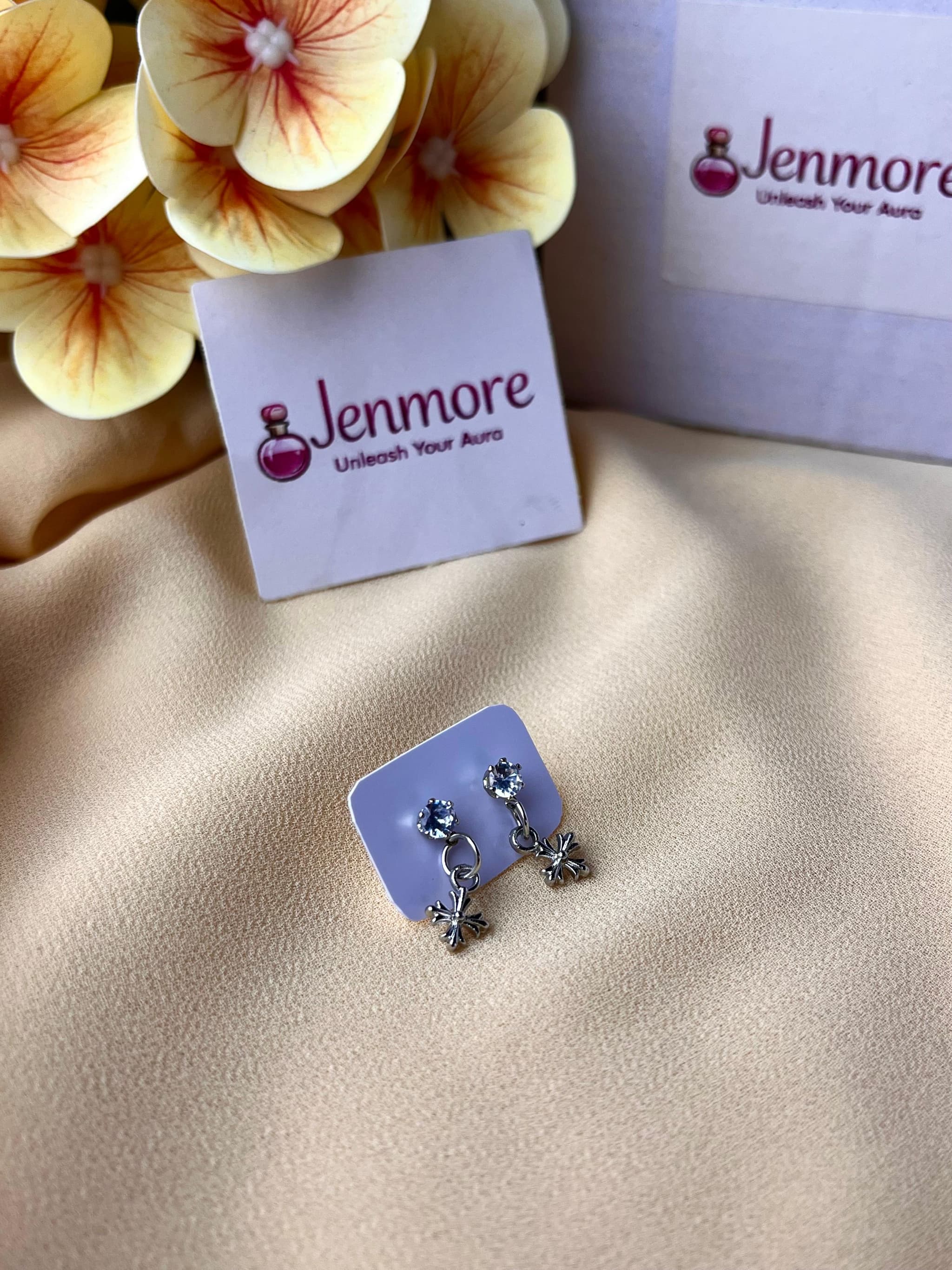 Jenmore Winter Frost Crystal Snowflake Drop Stud Earrings thumbnail 3