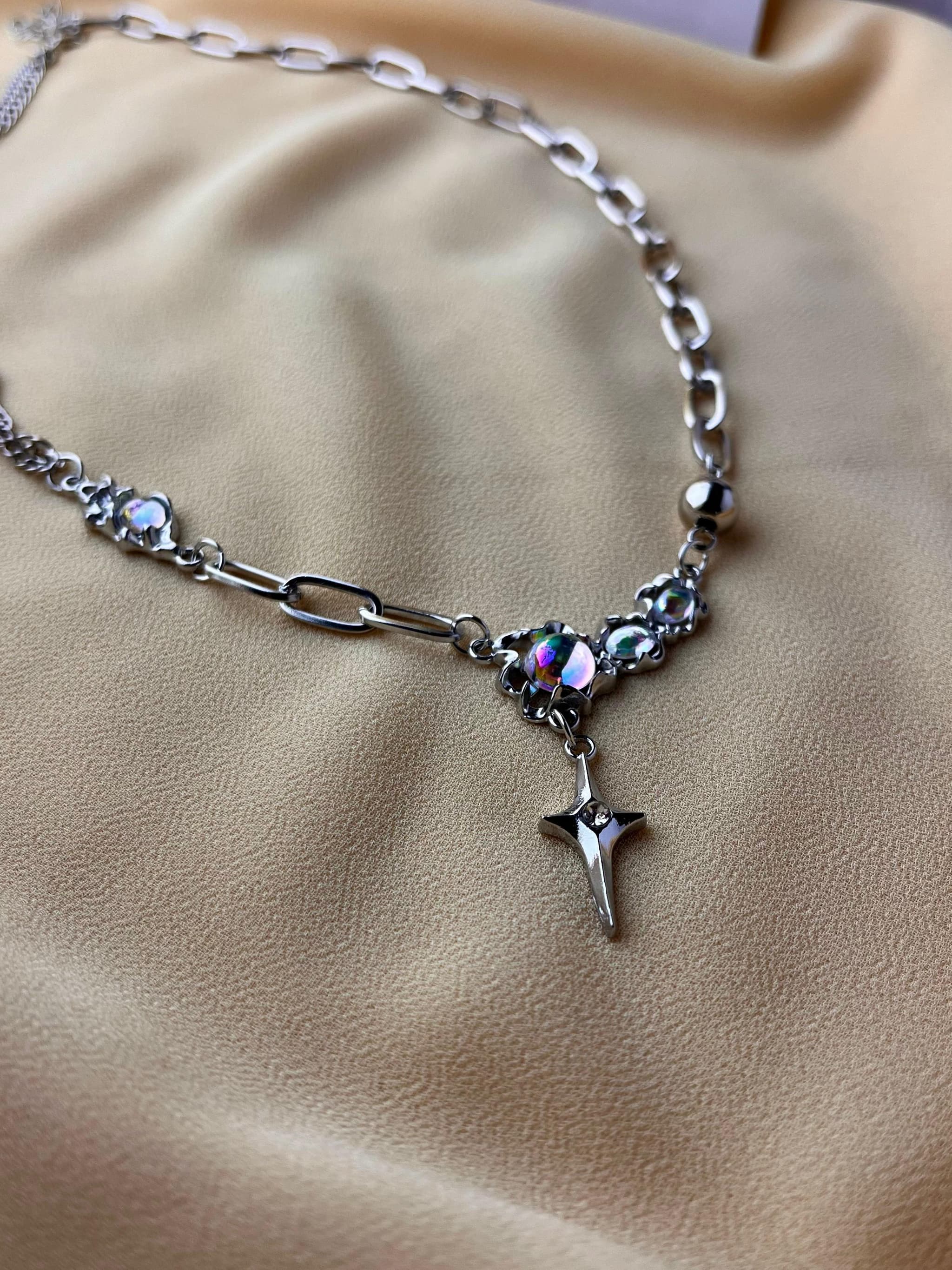  Cosmic Twilight Star Pendant Silver Chain Necklace thumbnail 3
