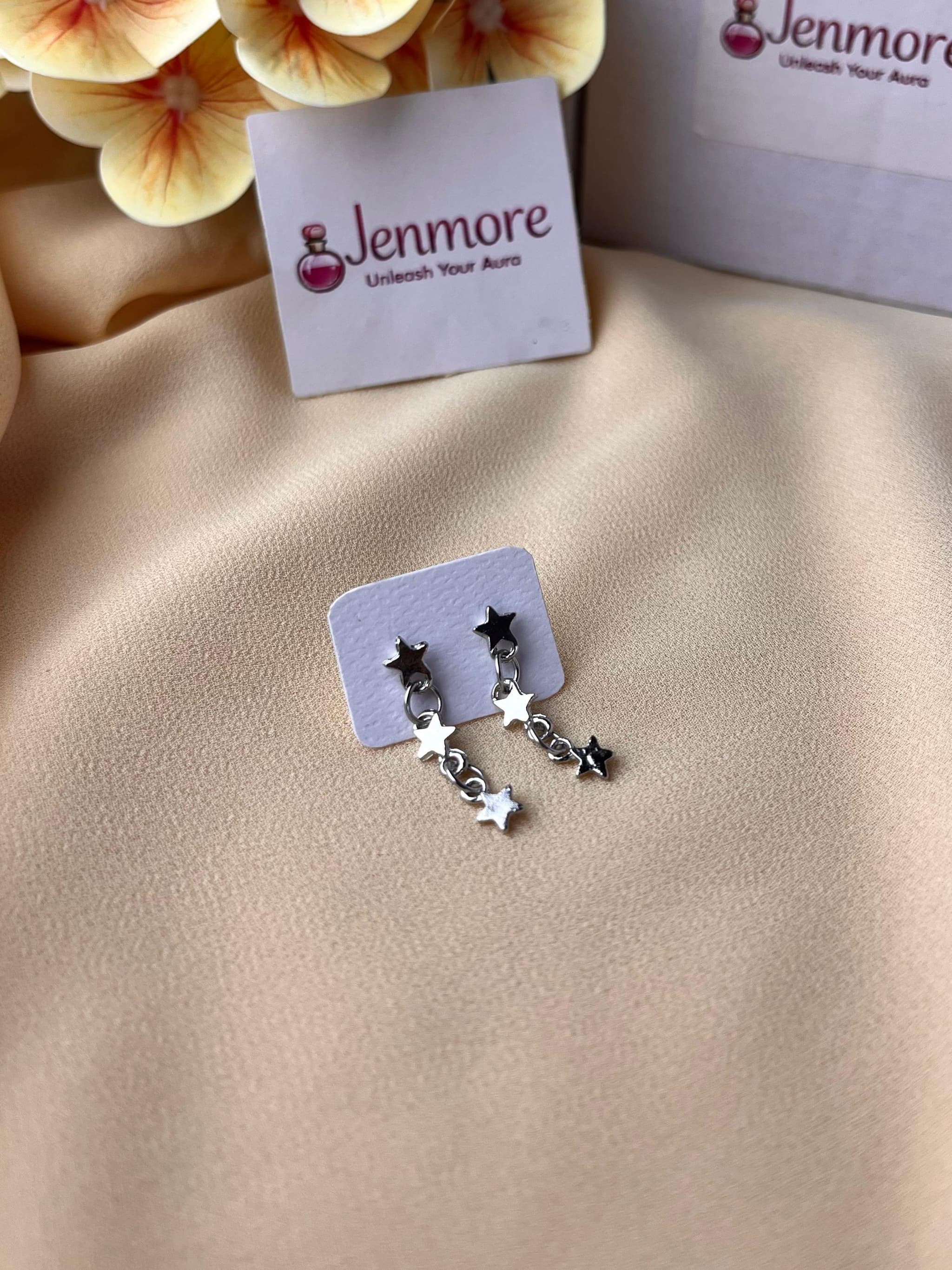 Jenmore Cosmic Cascade Triple Star Drop Earrings thumbnail 2