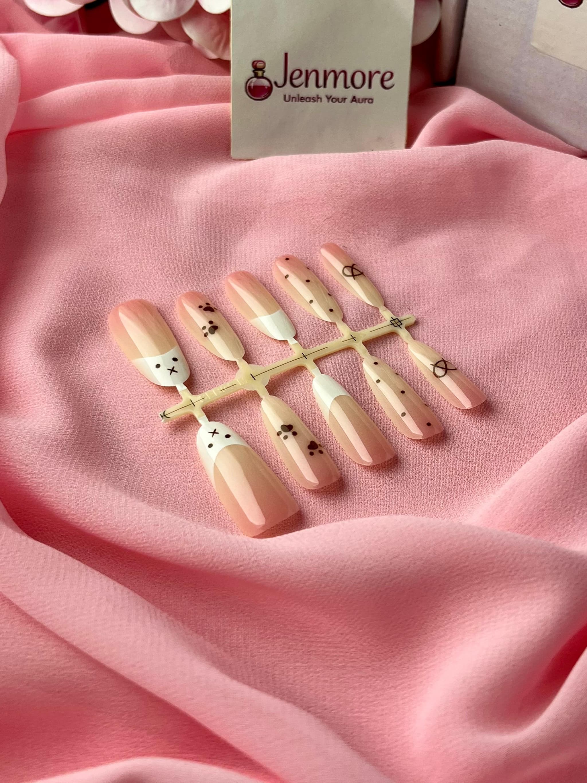 Jenmore Sweet Miffy Pastel Nude Coquette Press-On Nail Set (Includes Nail Glue) thumbnail 2