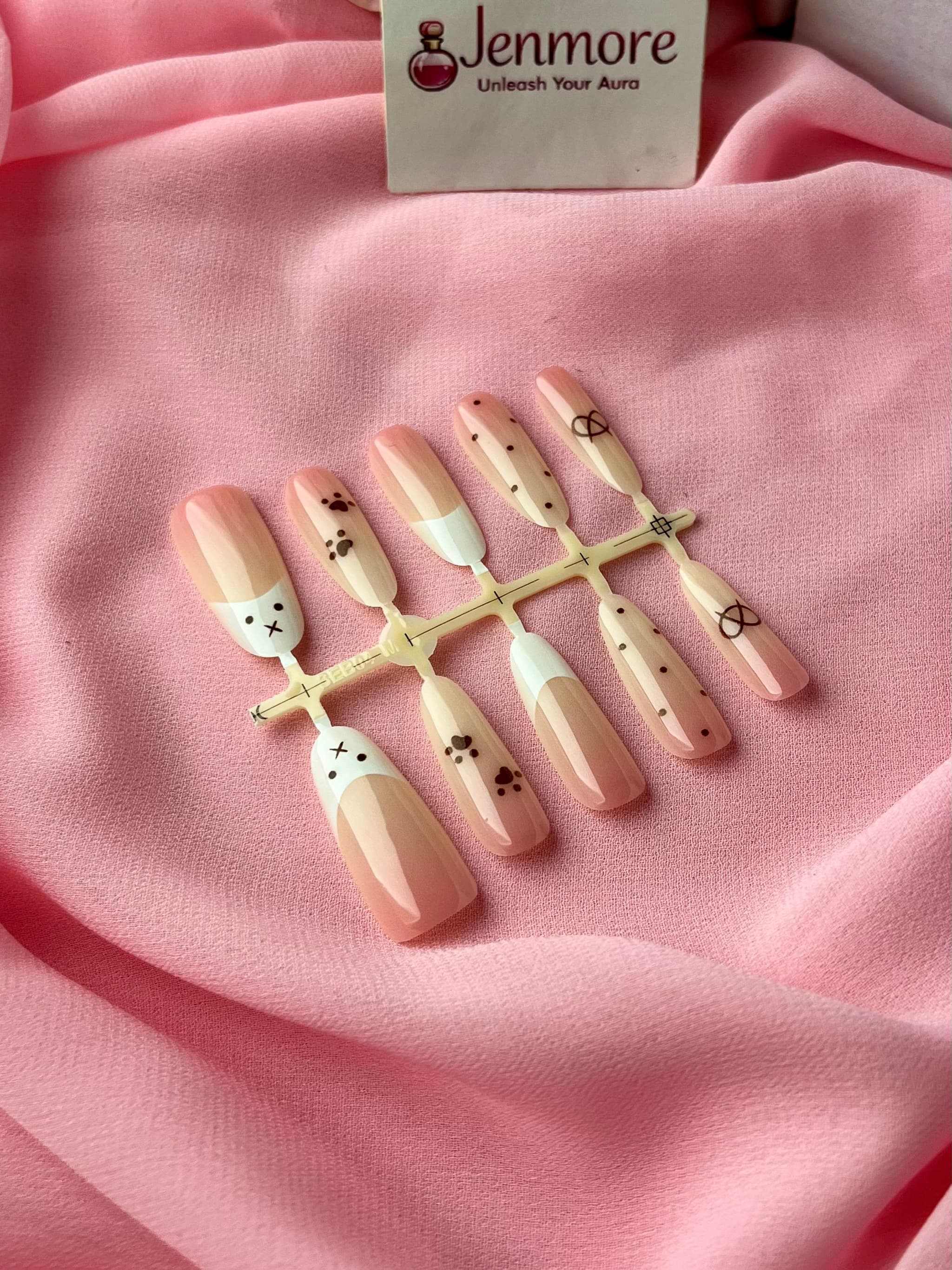 Jenmore Sweet Miffy Pastel Nude Coquette Press-On Nail Set (Includes Nail Glue) thumbnail 3