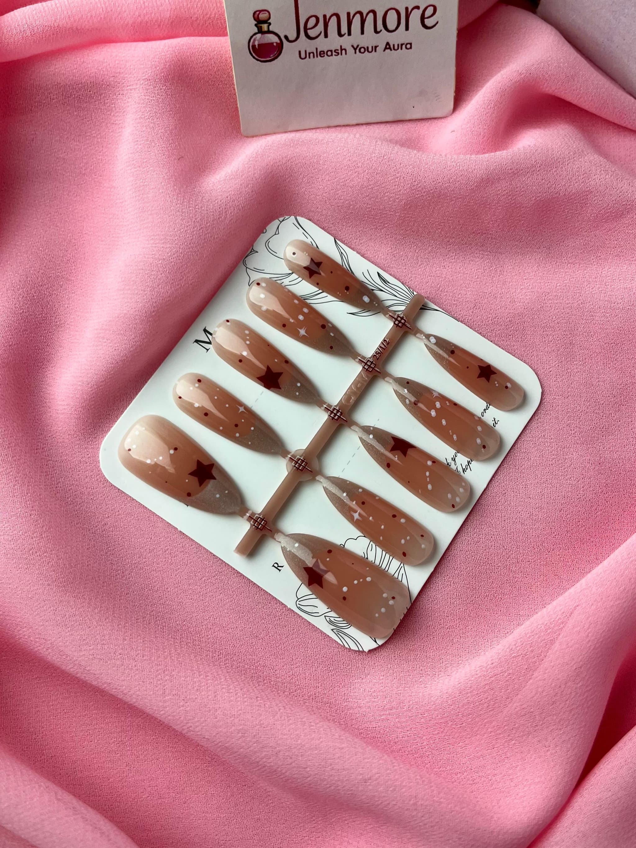 Jenmore Cosmic Celestial Starry Nude Press-On Nail Set (Includes Nail Glue) thumbnail 2