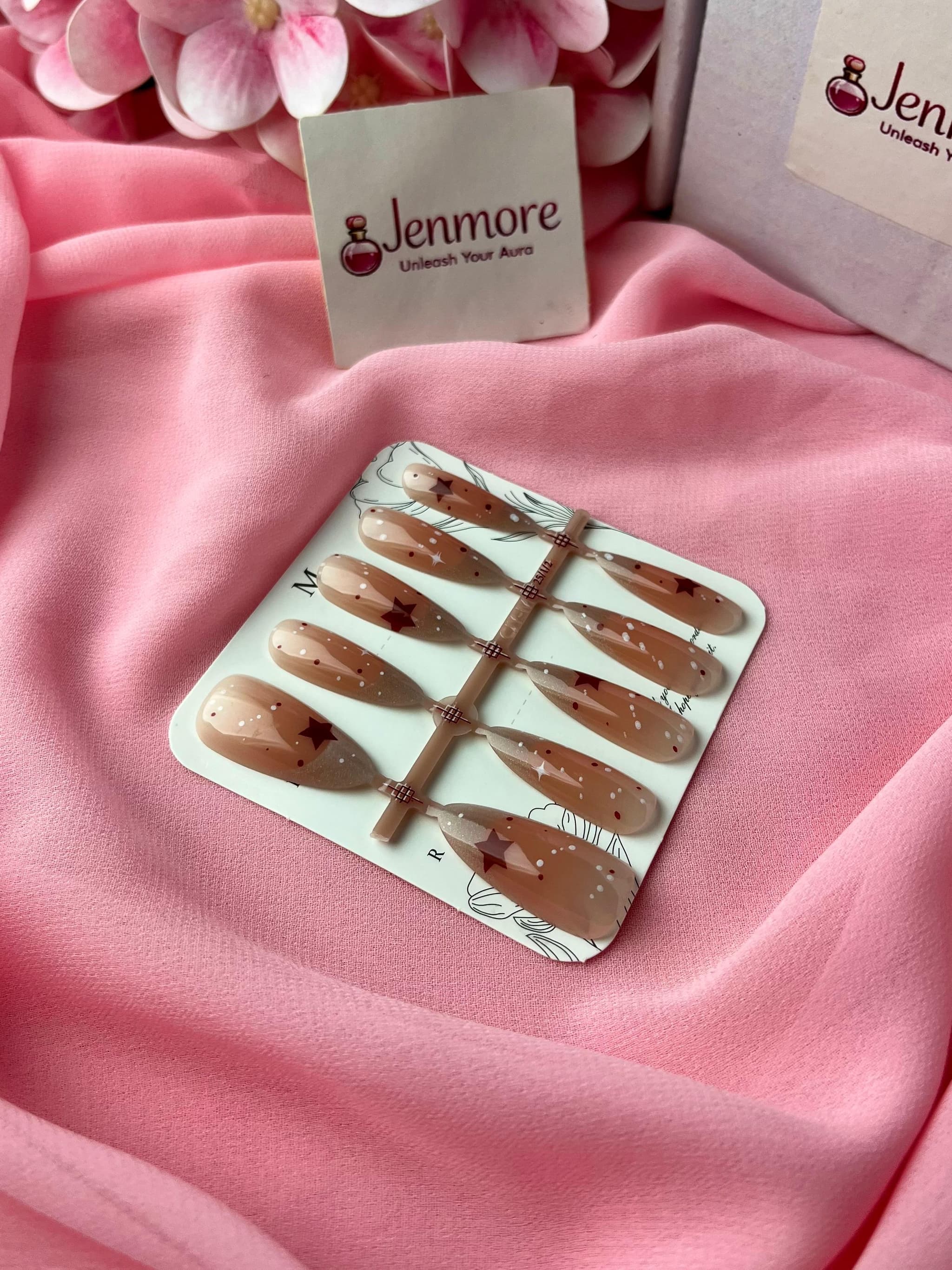 Jenmore Cosmic Celestial Starry Nude Press-On Nail Set (Includes Nail Glue) thumbnail 3