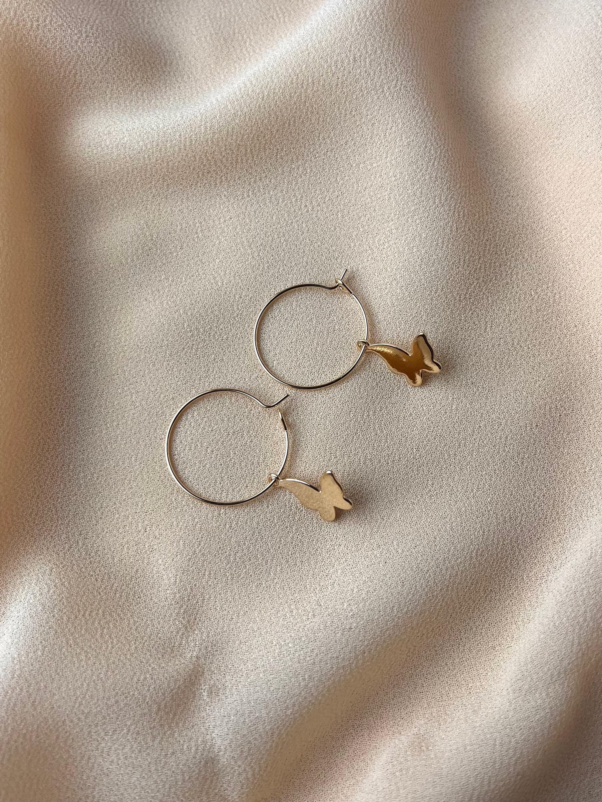 Jenmore Ethereal Meadow Butterfly Drop Hoop Earrings thumbnail 3