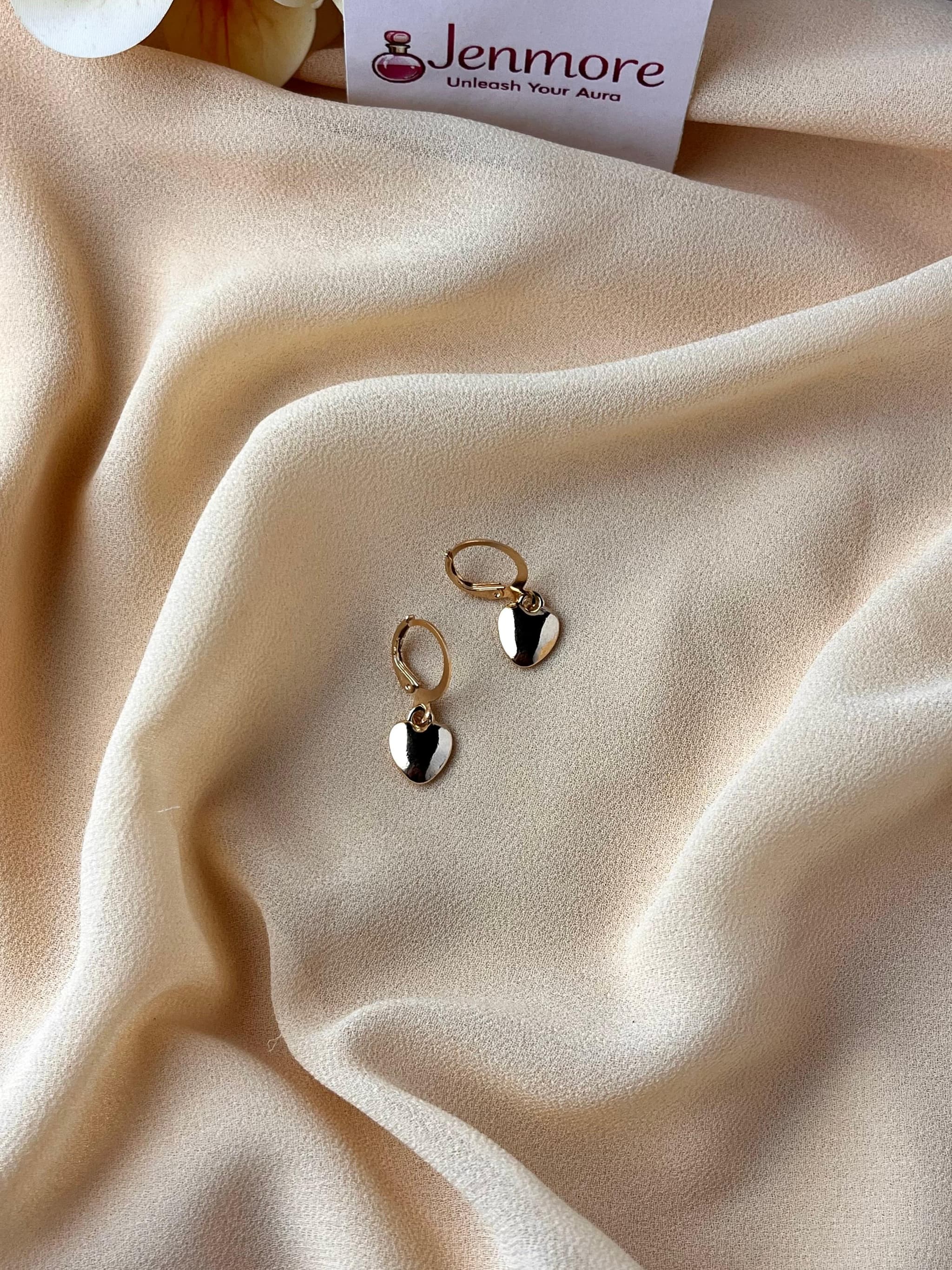 Jenmore Liquid Metal High-Shine Heart Leverback Drop Earrings thumbnail 2