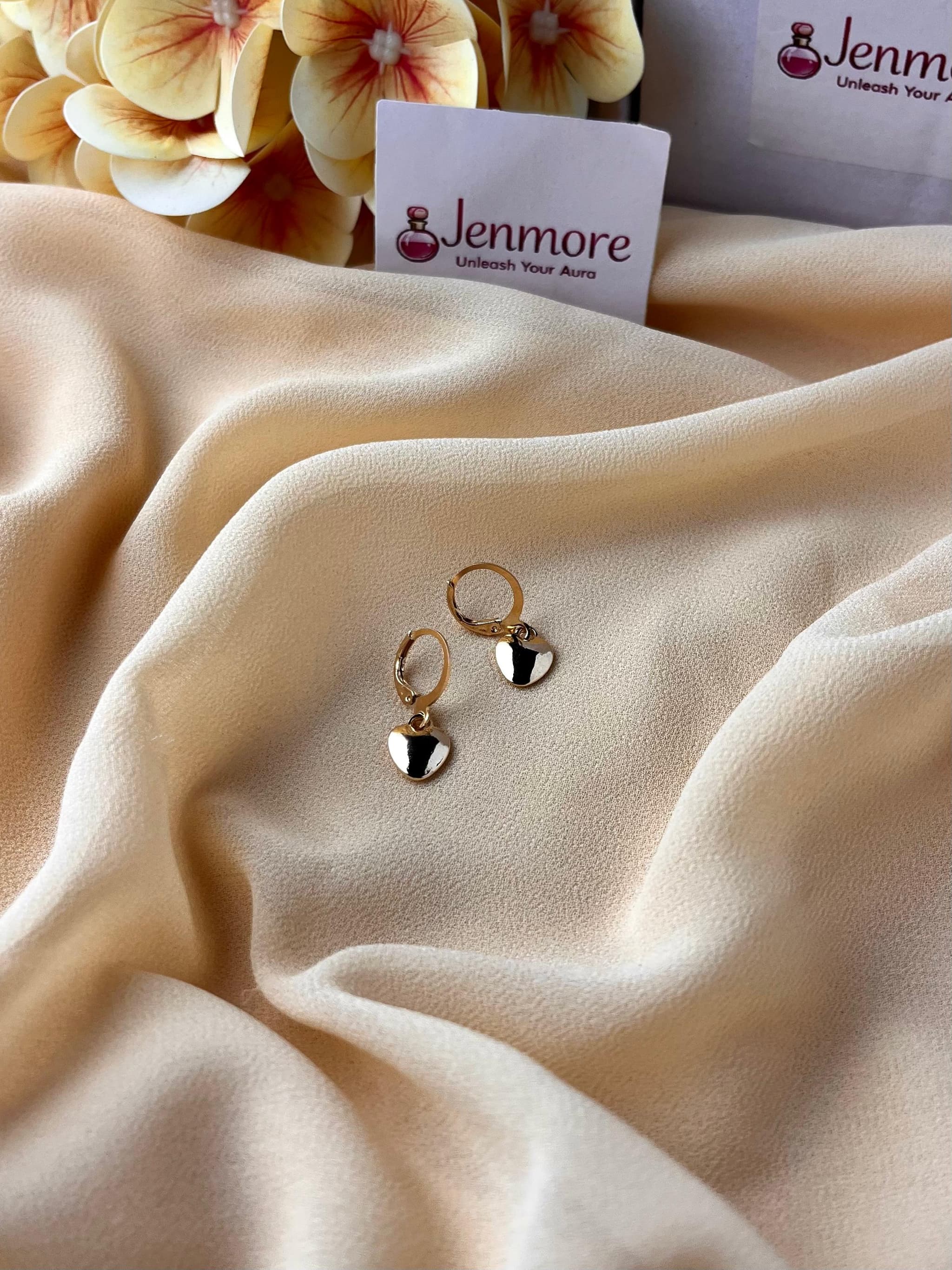 Jenmore Liquid Metal High-Shine Heart Leverback Drop Earrings thumbnail 3