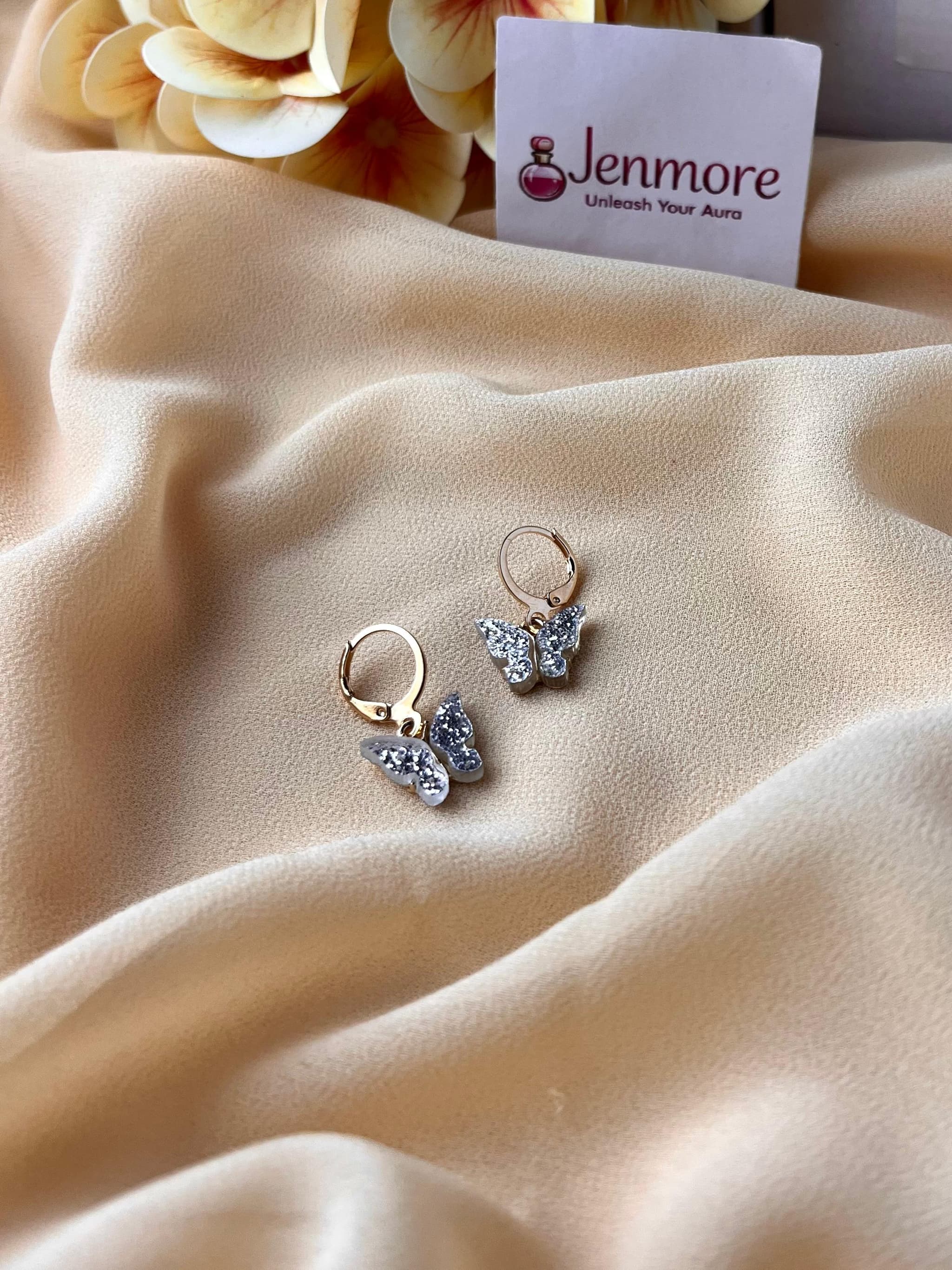 Jenmore Crystal Glitz Butterfly Leverback Drop Earrings thumbnail 2