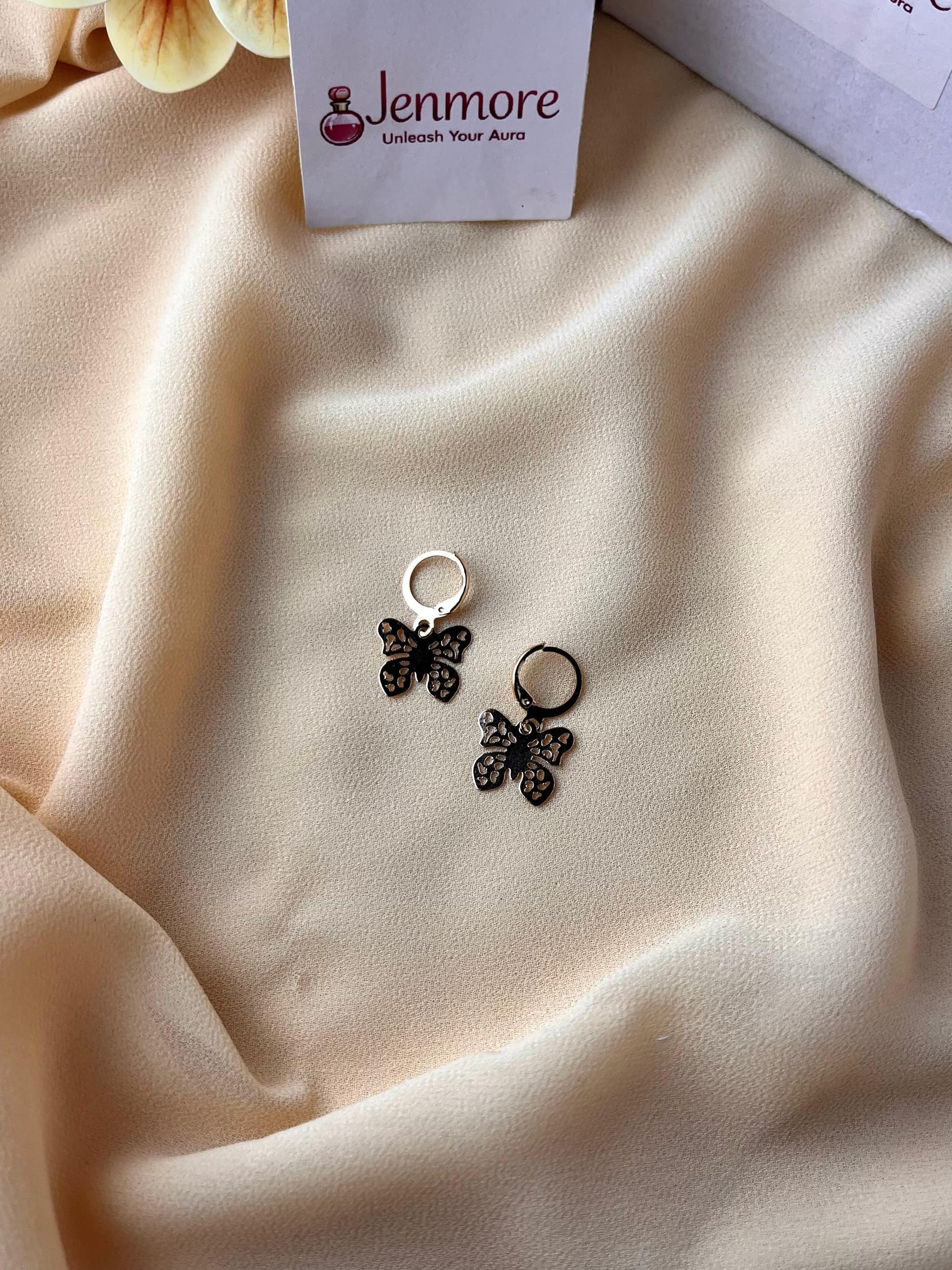Jenmore Vintage Lace Filigree Butterfly Leverback Drop Earrings thumbnail 2