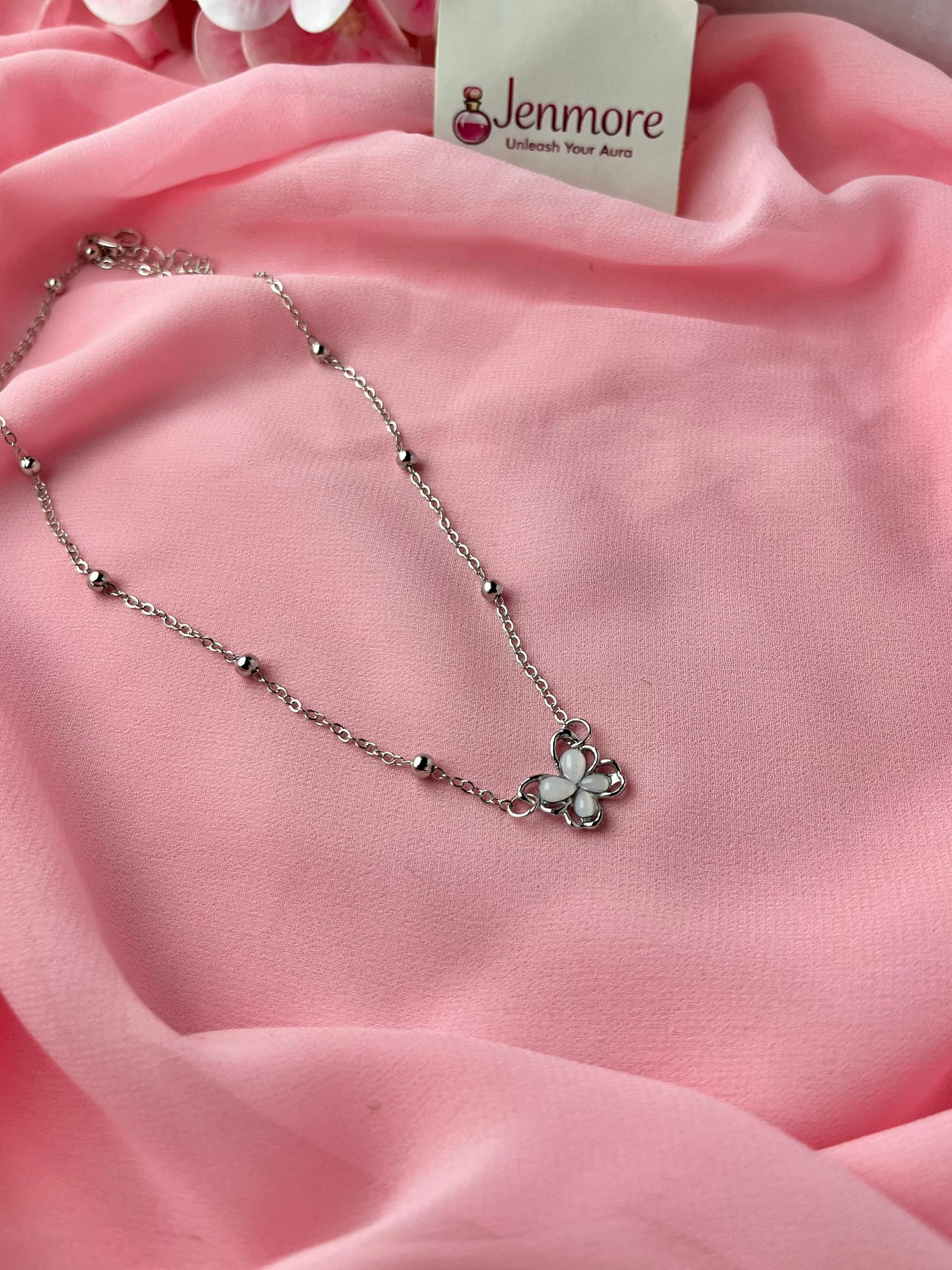 Jenmore Twilight Blossom Beaded Station Choker Necklace thumbnail 2
