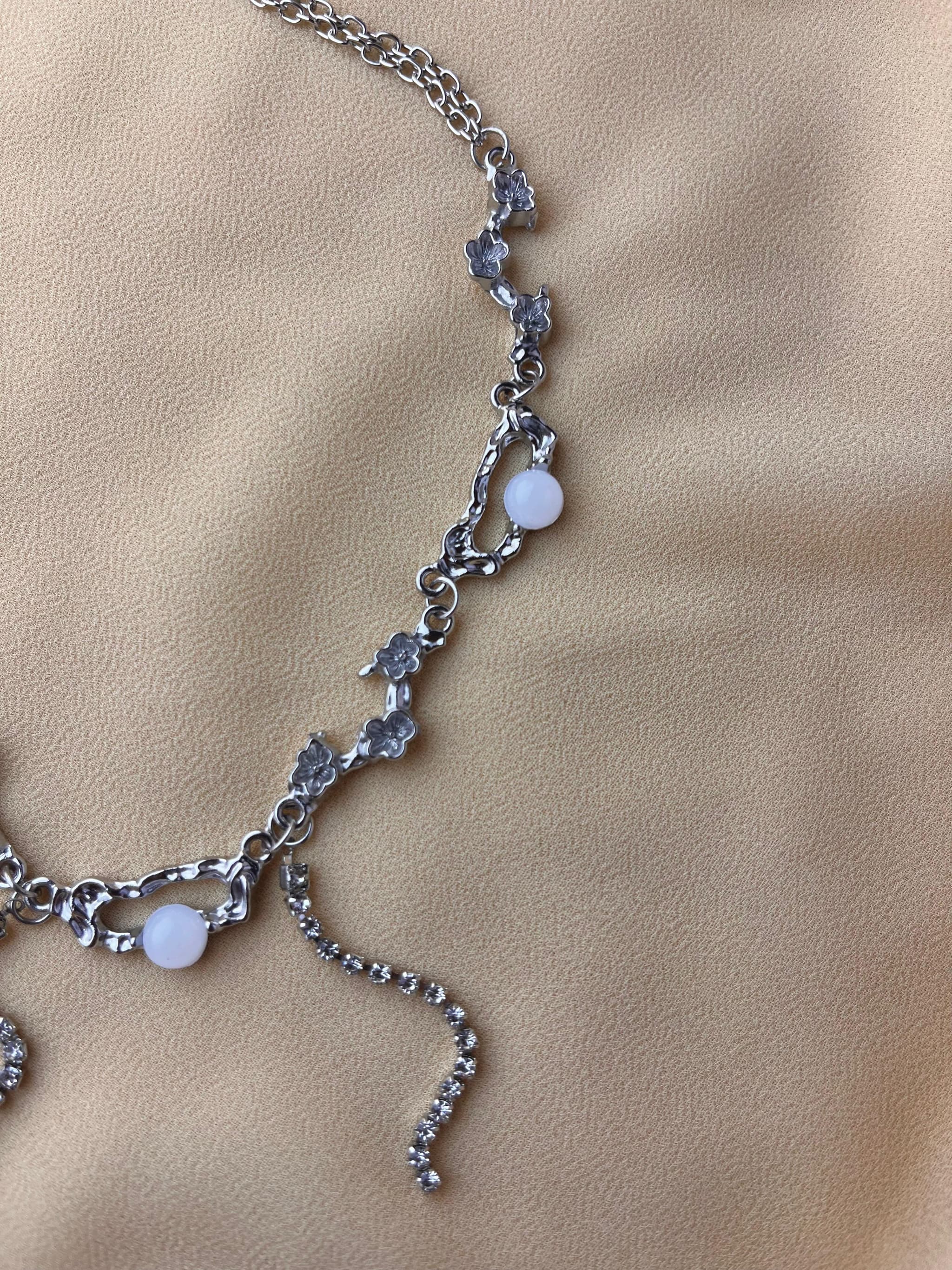 Jenmore Enchanted Blossom Opal Vine Statement Choker Necklace thumbnail 2
