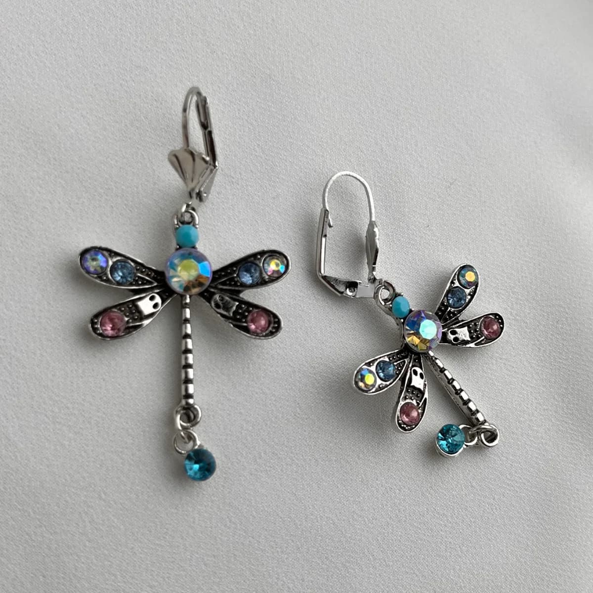 Jenmore Ethereal Meadow Iridescent Dragonfly Earrings