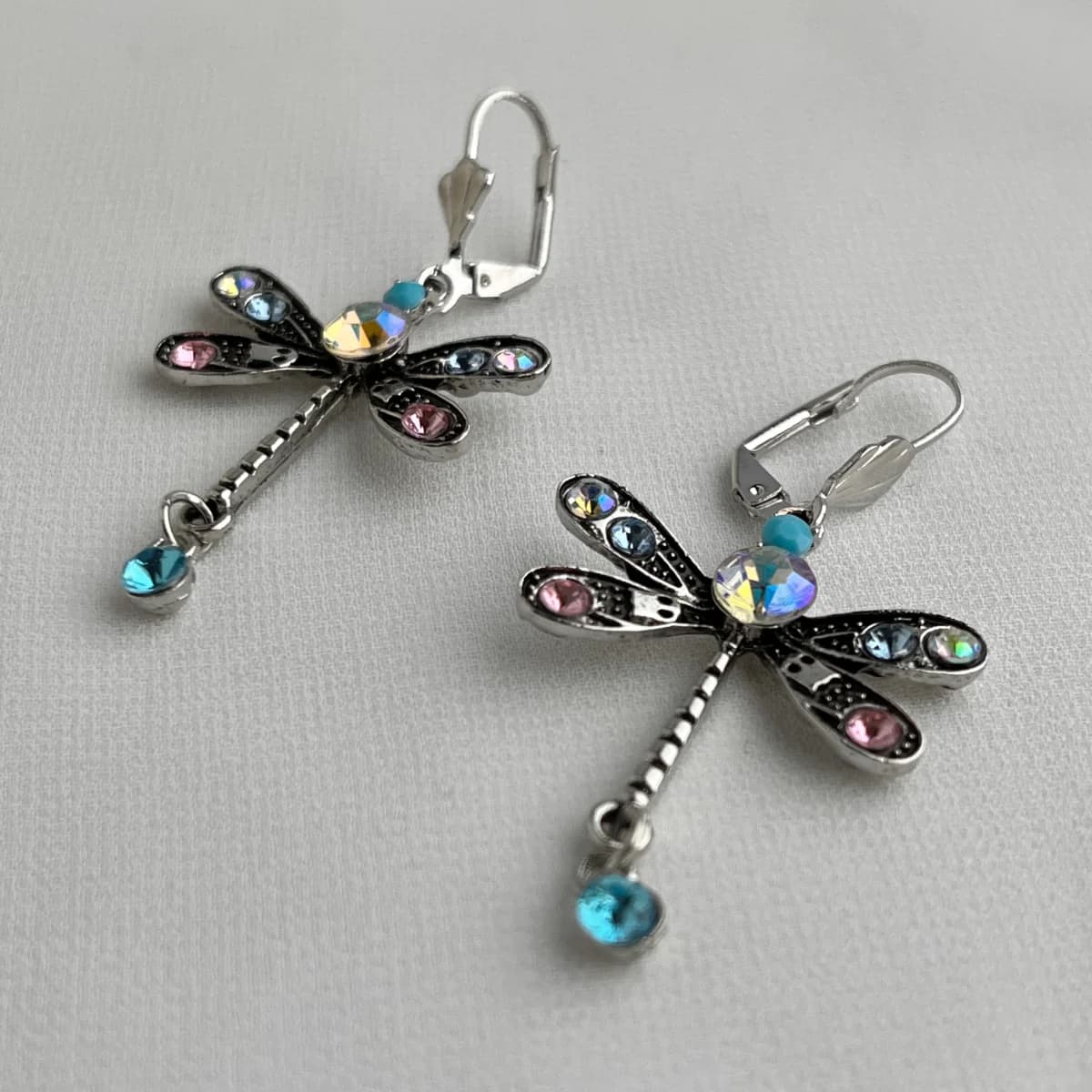 Jenmore Ethereal Meadow Iridescent Dragonfly Earrings — view 2