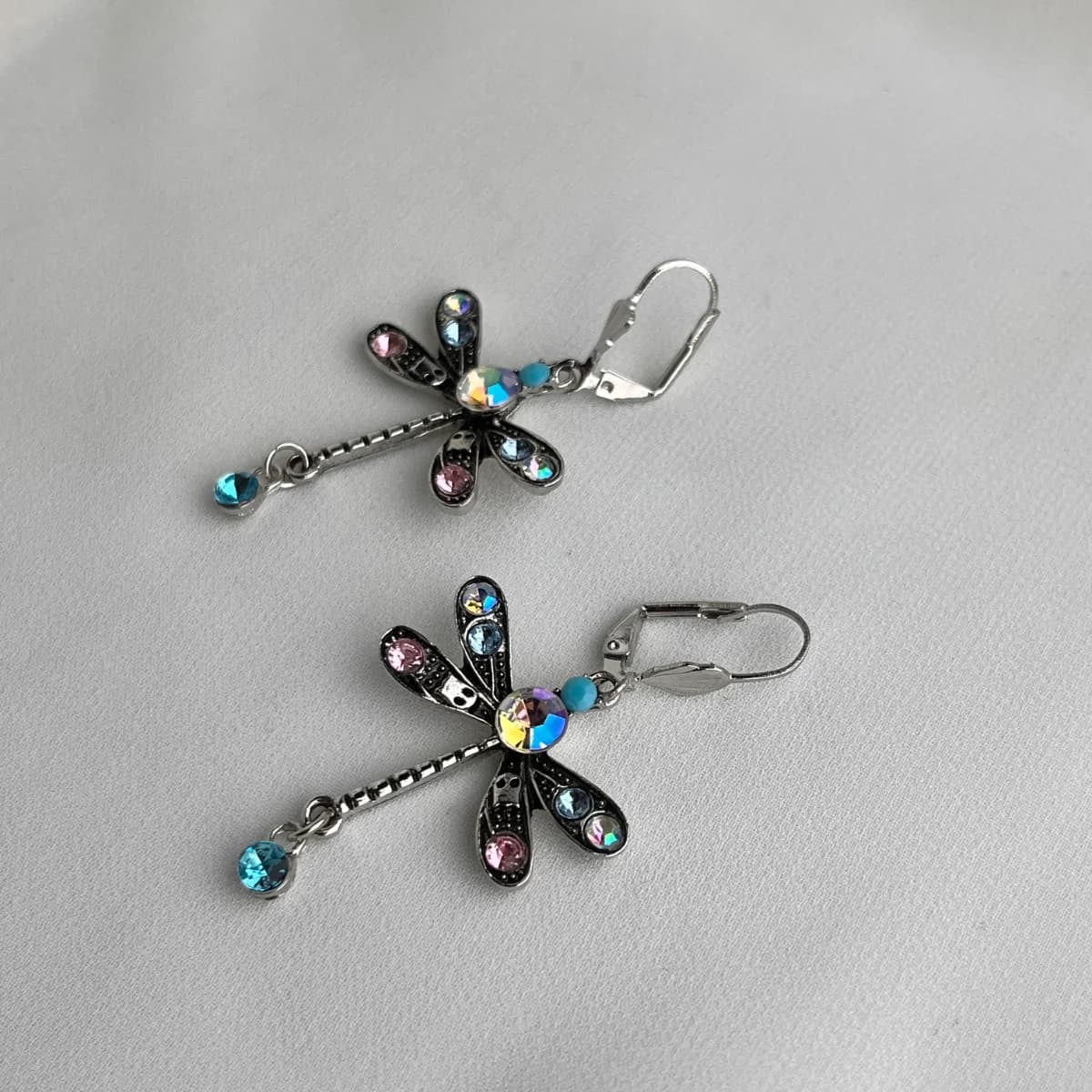 Jenmore Ethereal Meadow Iridescent Dragonfly Earrings — view 4