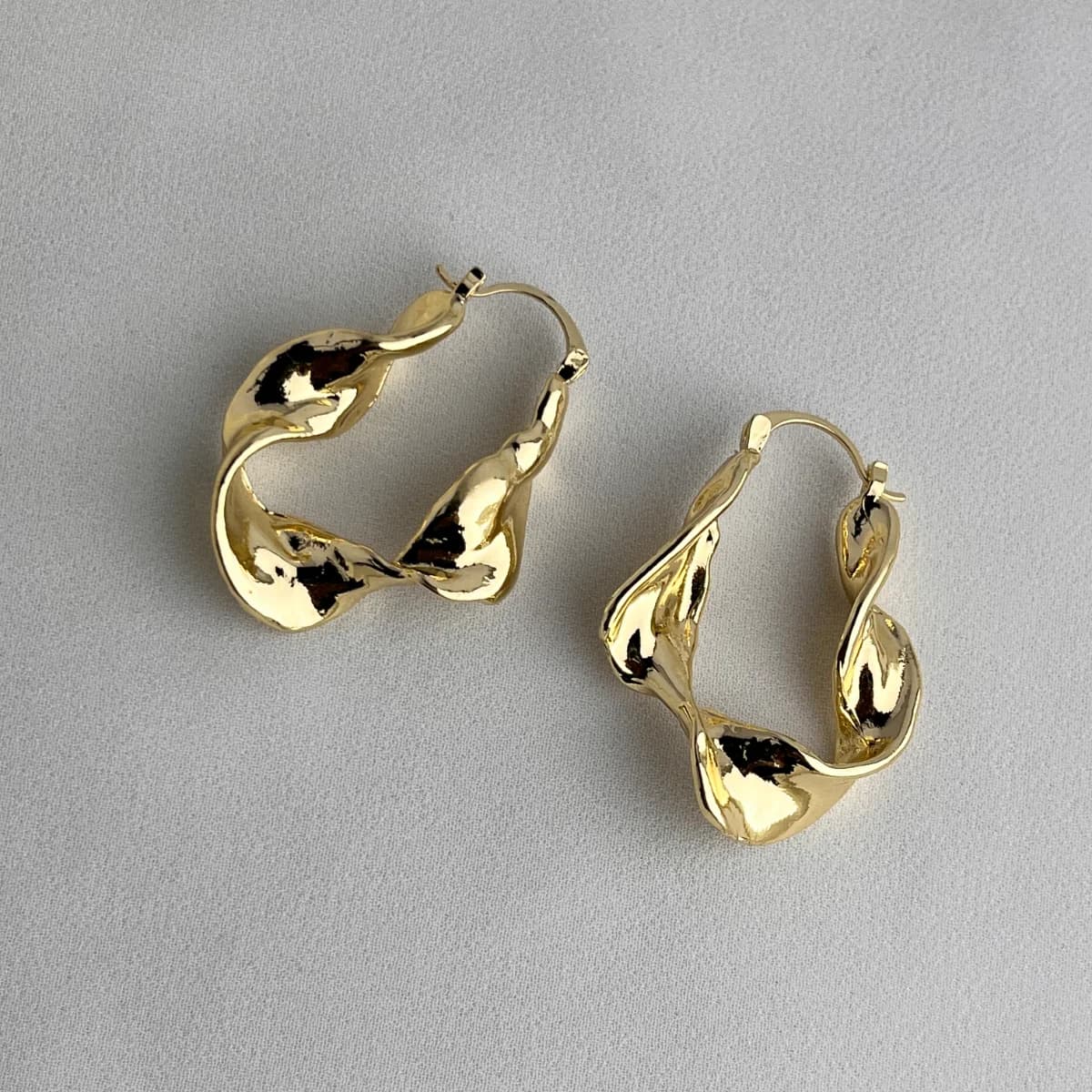 Jenmore Melted Twist Textured Hoop Earrings