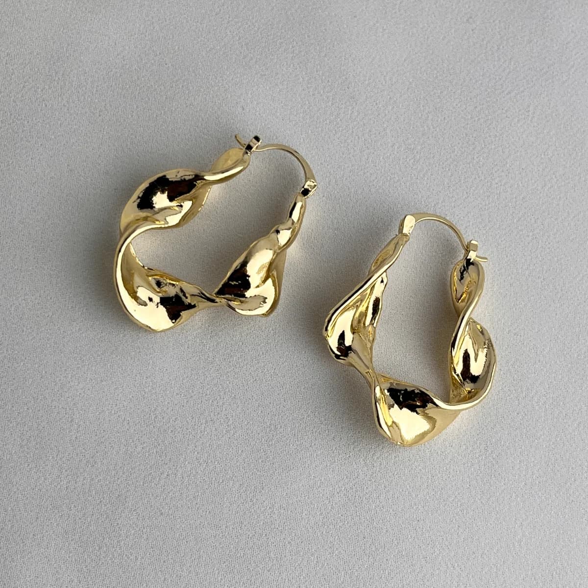 Jenmore Melted Twist Textured Hoop Earrings — view 4