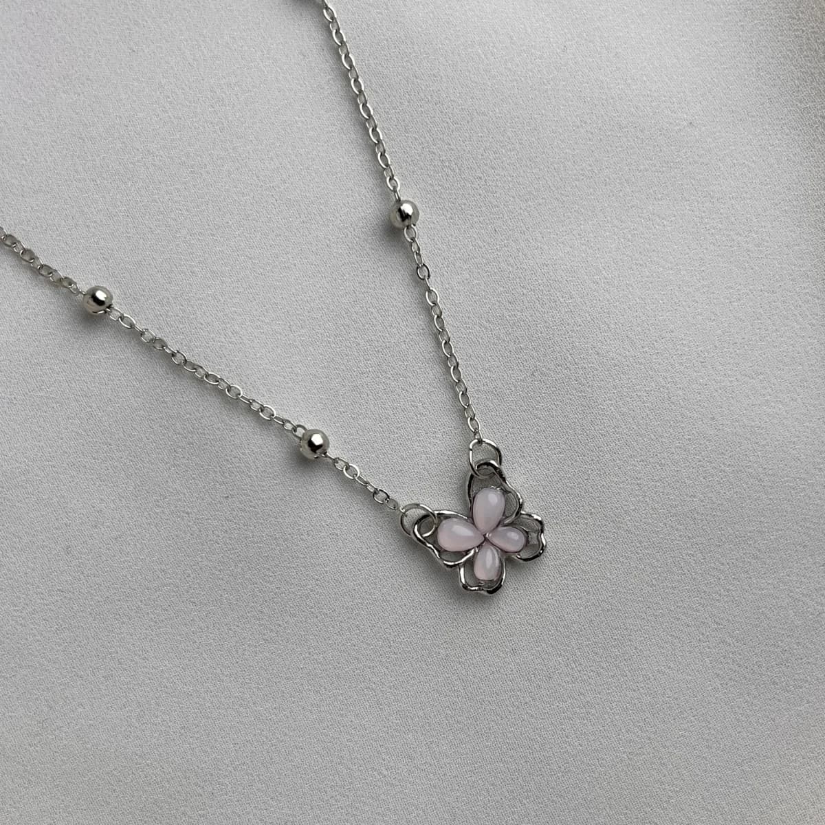Jenmore Twilight Blossom Beaded Station Choker Necklace