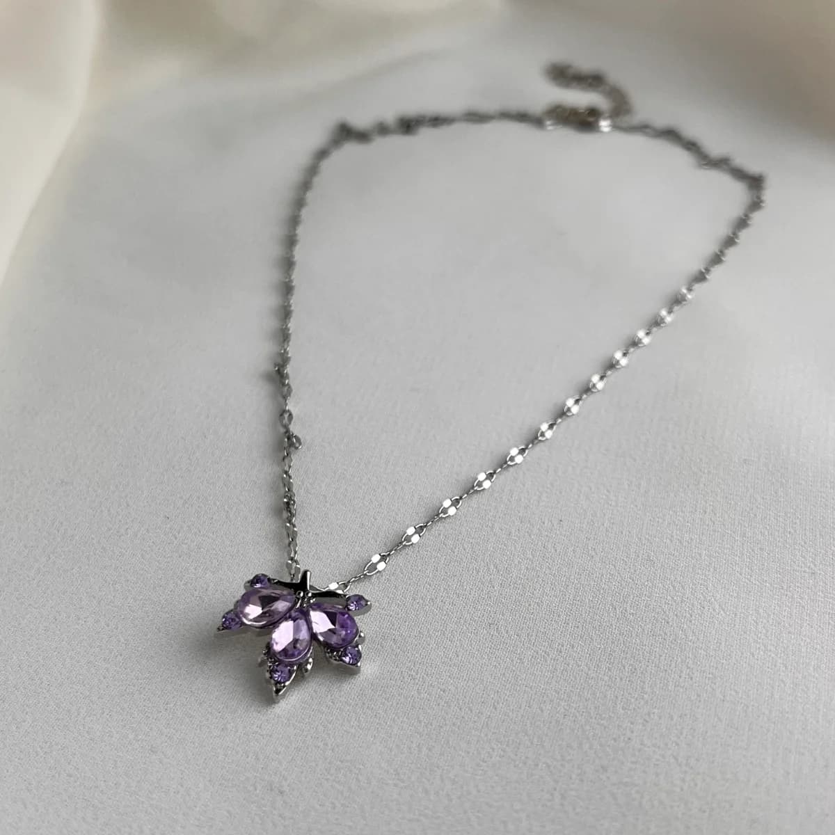 Jenmore Amethyst Blossom Liquid Silver Necklace — view 2