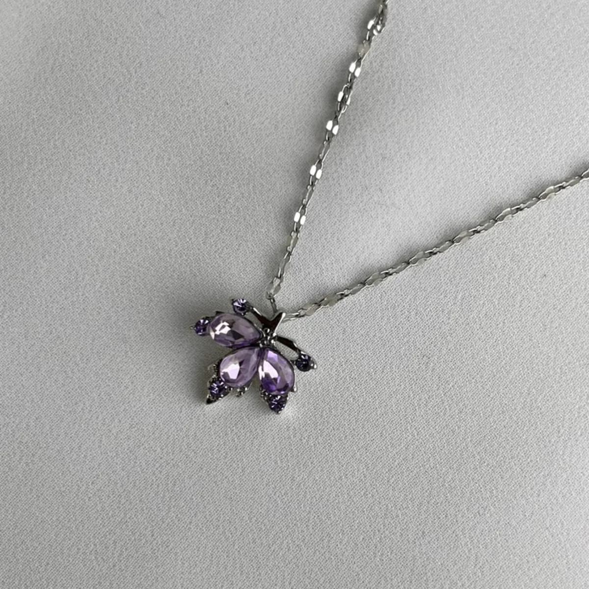 Jenmore Amethyst Blossom Liquid Silver Necklace