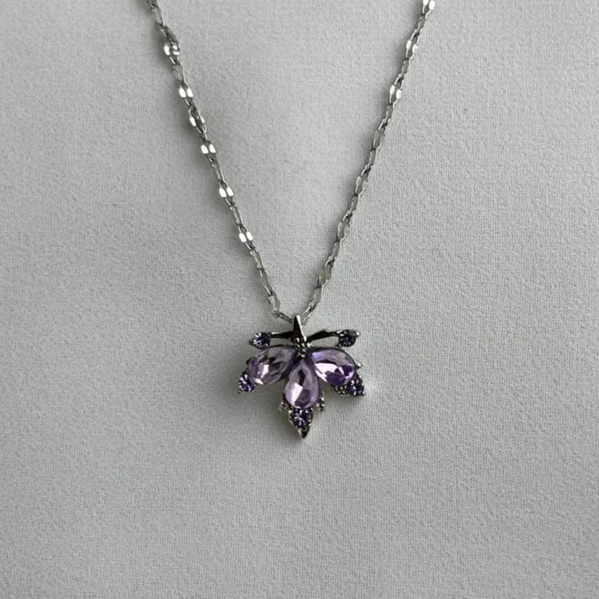 Jenmore Amethyst Blossom Liquid Silver Necklace — view 3