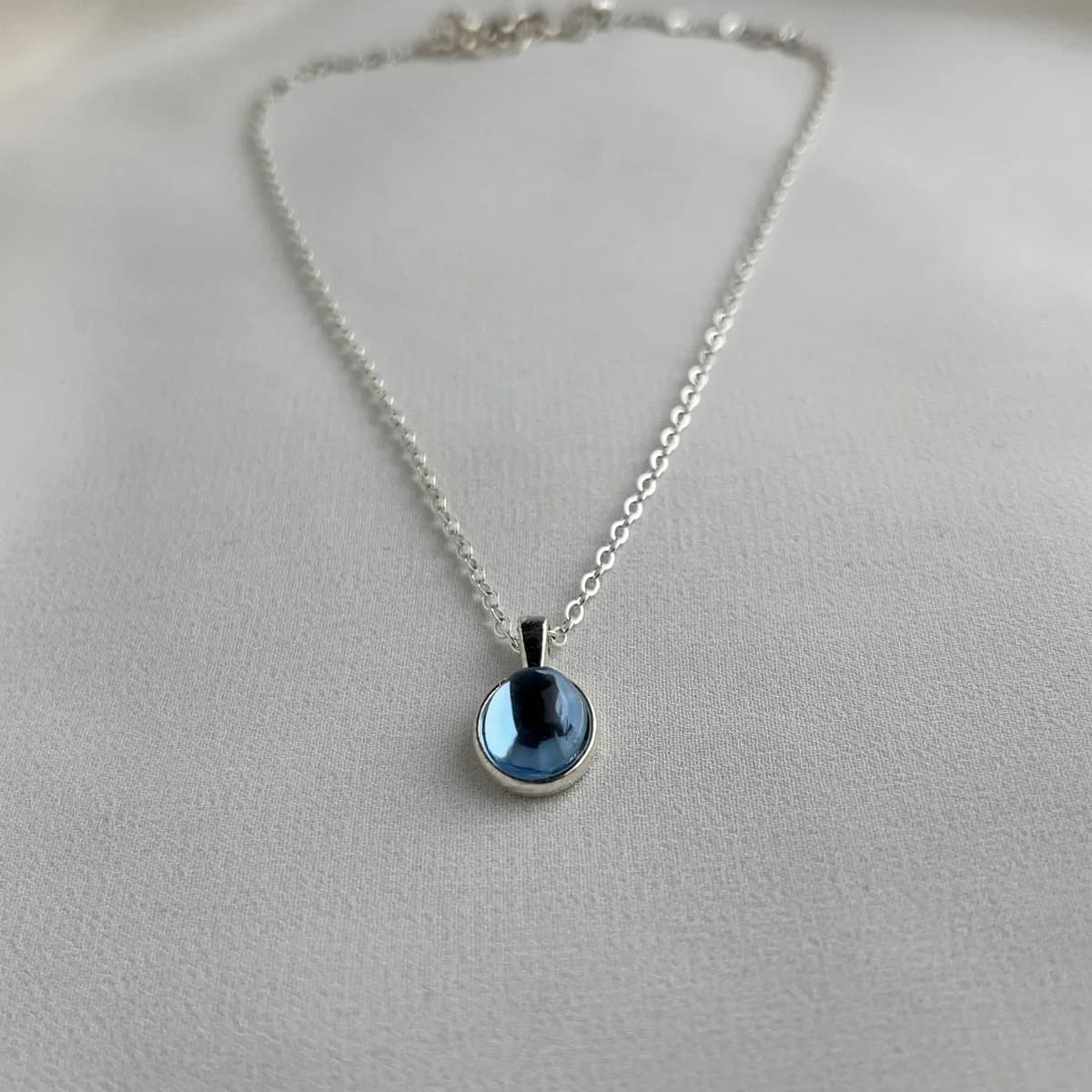 Jenmore Deep Ocean Oval Crystal Pendant Necklace — view 3