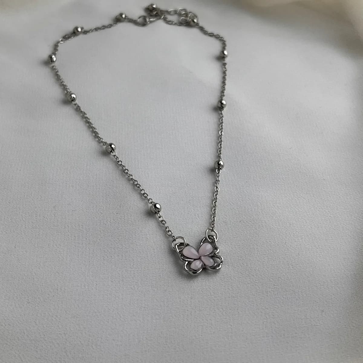Jenmore Twilight Blossom Beaded Station Choker Necklace — view 2