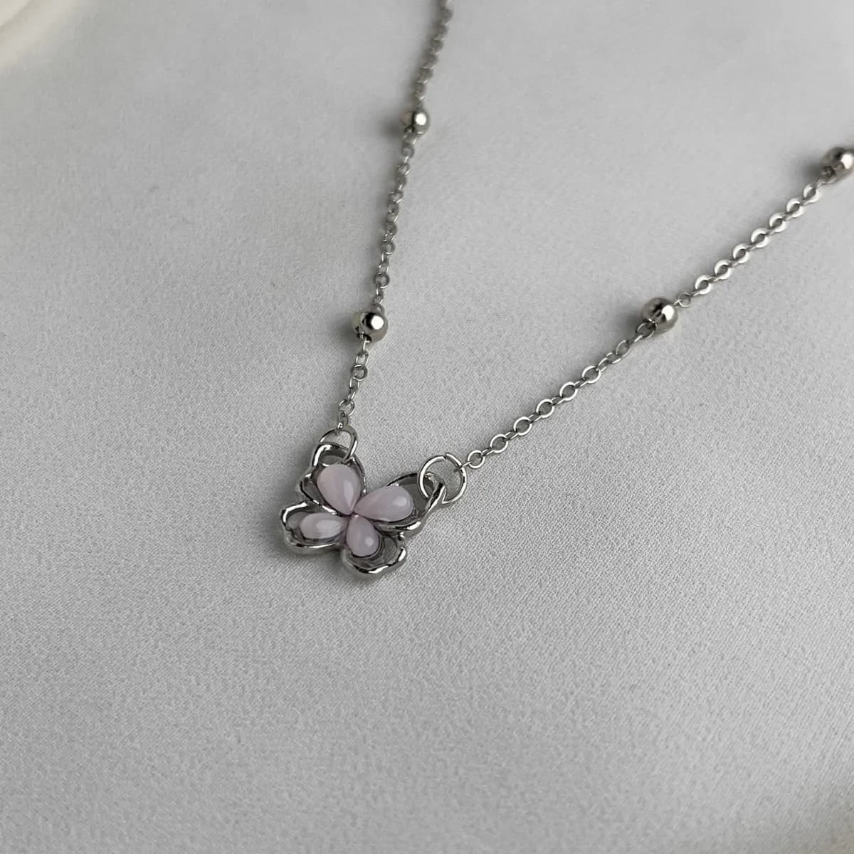 Jenmore Twilight Blossom Beaded Station Choker Necklace — view 3